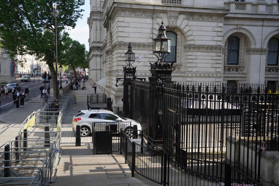 Downing Street video: Whitehall car crash in London