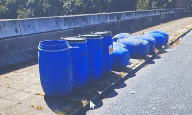 Barrels of ‘acid’ dumped in Royal Docks Road, Beckton