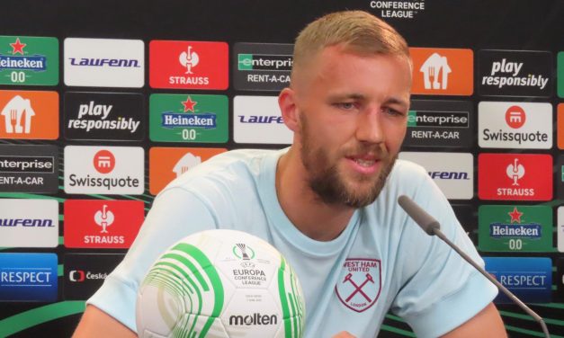 West Ham United’s Tomas Soucek nearly joined final rivals