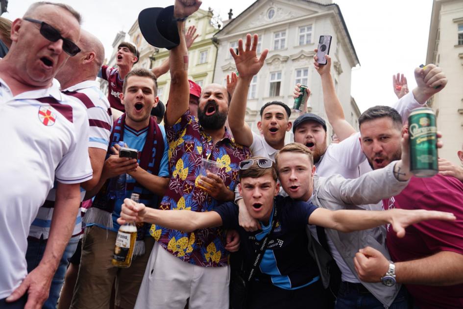 West Ham fans descend on Prague ahead of European final