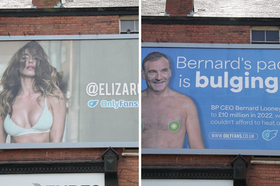 OnlyFans London billboards replaced with ‘OilyFans’ BP protest