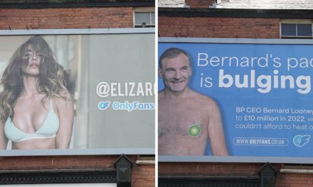 OnlyFans London billboards replaced with ‘OilyFans’ BP protest