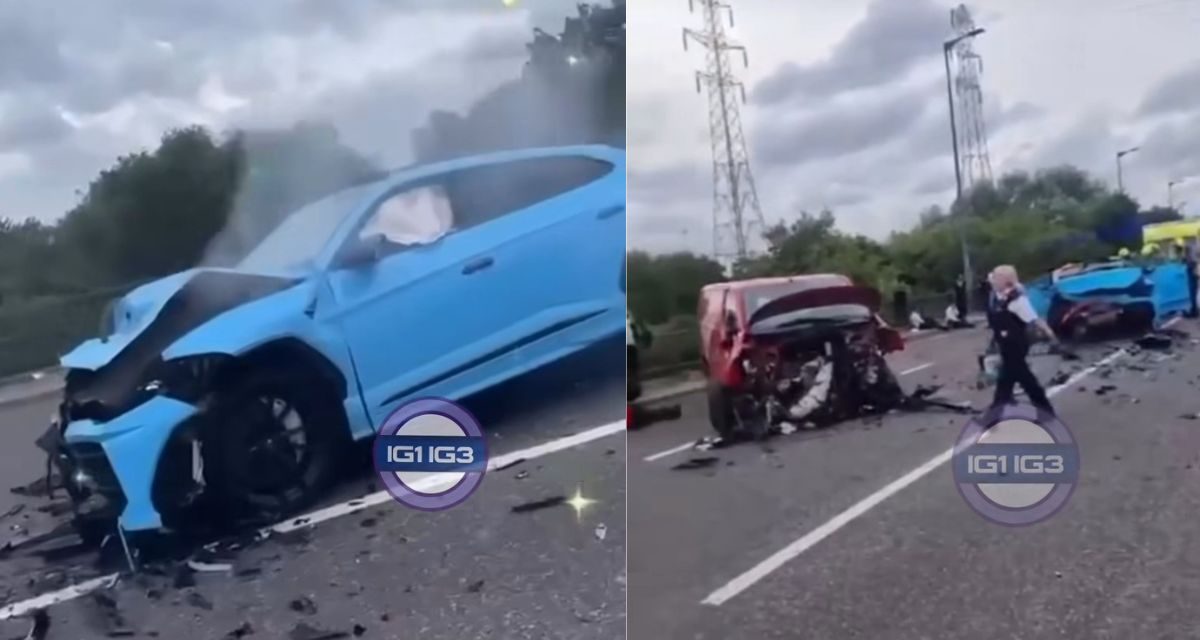 Six injured after Lamborghini and Royal Mail van crash in Beckton