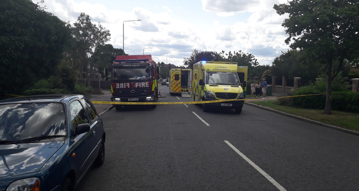 Road closed due to crash in Chingford