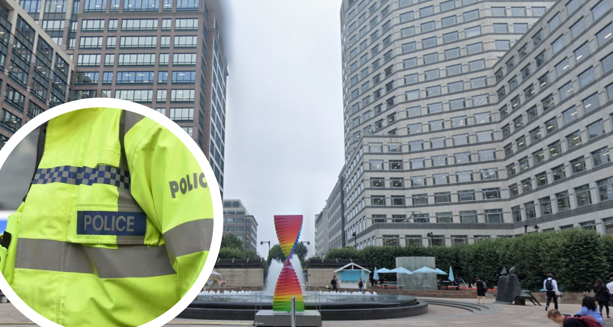 ‘Corrosive substance thrown at three men’ in Canary Wharf