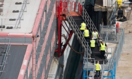 Bibby Stockholm asylum barge is ‘potential deathtrap’, say firefighters | Immigration and asylum