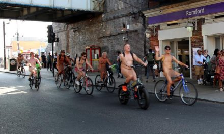 Pictures show naked cyclists in Romford as part of protest