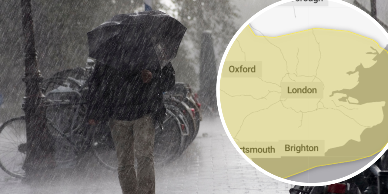 London weather: Met Office issues yellow warning for rain