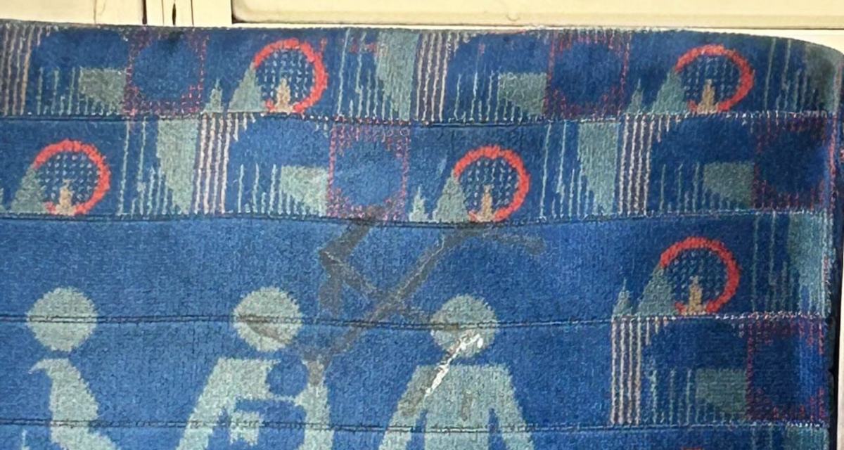 Anti-Semitic swastika graffitied on seat of Northern Line tube