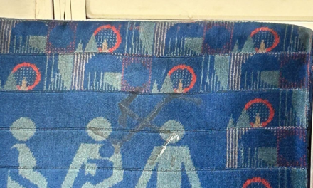 Anti-Semitic swastika graffitied on seat of Northern Line tube