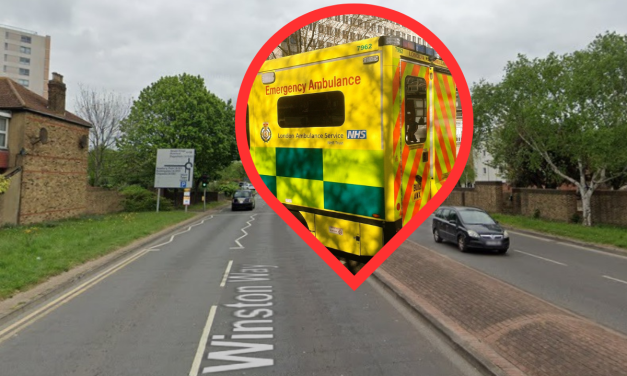 Pedestrian injured after car crash in Winston Way, Ilford