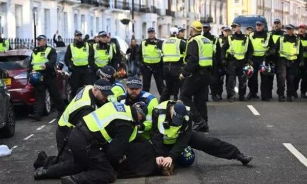 Hooligans throw missiles at police as situation esculates